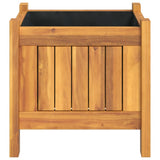 Garden Planter with Liner 31x31x30 cm Solid Wood Acacia - 45-Degree Angle