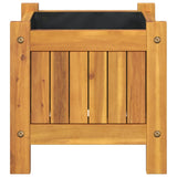 Garden Planter with Liner 31x31x30 cm Solid Wood Acacia