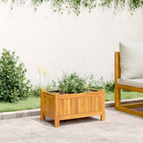 Garden Planter with Liner 54x31x30 cm Solid Wood Acacia - Side View