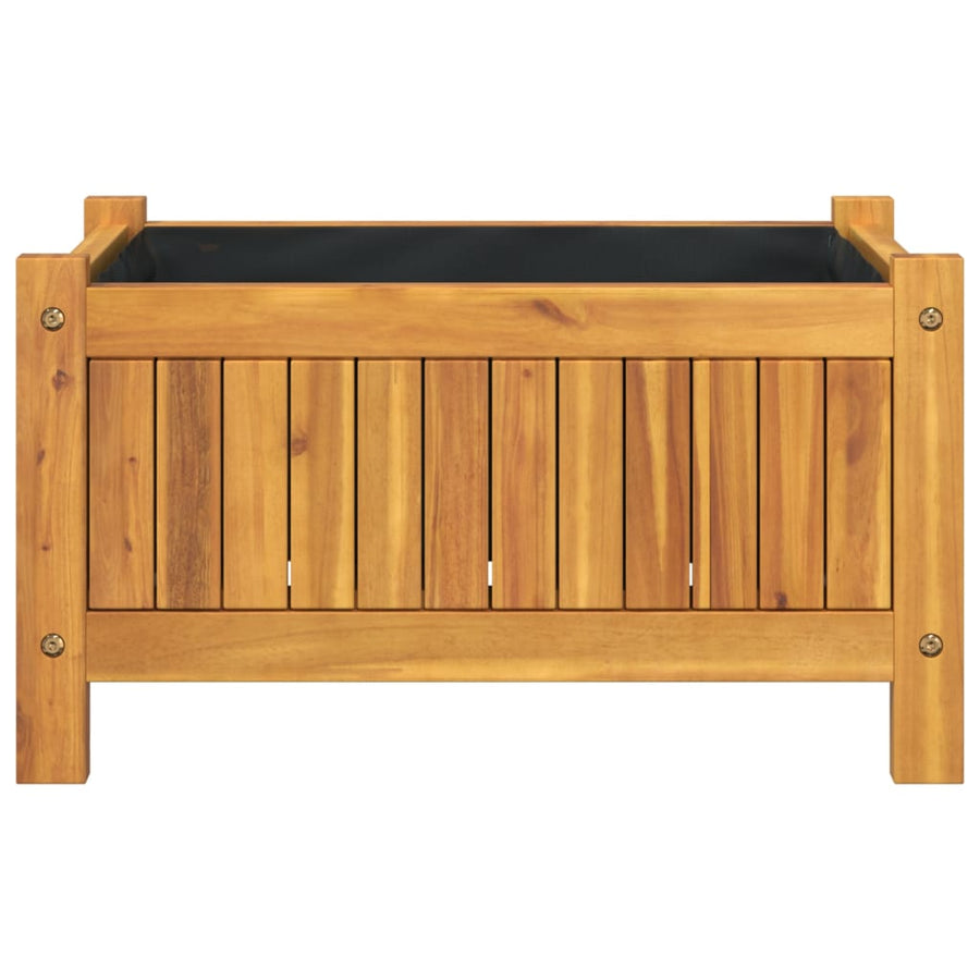 Garden Planter with Liner 54x31x30 cm Solid Wood Acacia