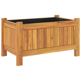 Garden Planter with Liner 54x31x30 cm Solid Wood Acacia - Close-Up Angle