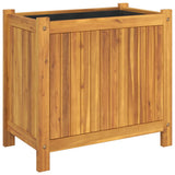 Garden Planter with Liner 54x31x50 cm Solid Wood Acacia - Front View