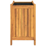 Garden Planter with Liner 54x31x50 cm Solid Wood Acacia - Rear View
