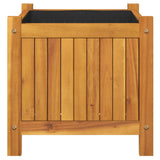 Garden Planter with Liner 42x42x40 cm Solid Wood Acacia - Top-Down View
