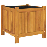Garden Planter with Liner 42x42x40 cm Solid Wood Acacia - Close-Up Angle