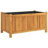 Garden Planter with Liner 80x42x40 cm Solid Wood Acacia - Front View