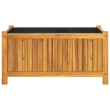 Garden Planter with Liner 80x42x40 cm Solid Wood Acacia - Top-Down View