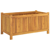 Garden Planter with Liner 80x42x40 cm Solid Wood Acacia - 45-Degree Angle