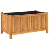 Garden Planter with Liner 80x42x40 cm Solid Wood Acacia - Close-Up Angle