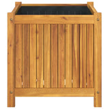 Garden Planter with Liner 50x50x50 cm Solid Wood Acacia - Top-Down View