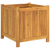 Garden Planter with Liner 50x50x50 cm Solid Wood Acacia
