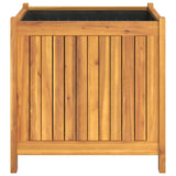 Garden Planter with Liner 50x50x50 cm Solid Wood Acacia - Rear View