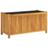 Garden Planter with Liner 99.5x38x50 cm Solid Wood Acacia