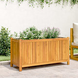 Garden Planter with Liner 99.5x38x50 cm Solid Wood Acacia - Side View