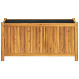 Garden Planter with Liner 99.5x38x50 cm Solid Wood Acacia - Top-Down View