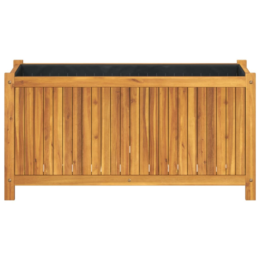 Garden Planter with Liner 99.5x38x50 cm Solid Wood Acacia