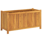 Garden Planter with Liner 99.5x38x50 cm Solid Wood Acacia - 45-Degree Angle