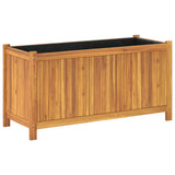 Garden Planter with Liner 99.5x38x50 cm Solid Wood Acacia - Close-Up Angle