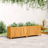 Garden Planter with Liner 153x38.5x50 cm Solid Wood Acacia - Side View