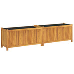 Garden Planter with Liner 199x38.5x50 cm Solid Wood Acacia
