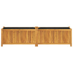 Garden Planter with Liner 199x38.5x50 cm Solid Wood Acacia