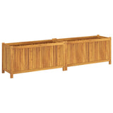 Garden Planter with Liner 199x38.5x50 cm Solid Wood Acacia - 45-Degree Angle