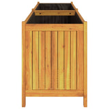 Garden Planter with Liner 199x38.5x50 cm Solid Wood Acacia