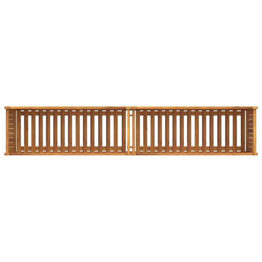 Garden Planter with Liner 199x38.5x50 cm Solid Wood Acacia