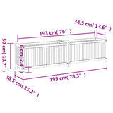 Garden Planter with Liner 199x38.5x50 cm Solid Wood Acacia
