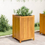 Garden Planter with Liner 50x50x75 cm Solid Wood Acacia - Side View