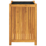 Garden Planter with Liner 50x50x75 cm Solid Wood Acacia - Top-Down View