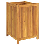 Garden Planter with Liner 50x50x75 cm Solid Wood Acacia - 45-Degree Angle