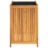 Garden Planter with Liner 50x50x75 cm Solid Wood Acacia - Rear View