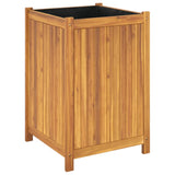 Garden Planter with Liner 50x50x75 cm Solid Wood Acacia - Close-Up Angle