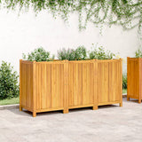 Garden Planter with Liner 150x50x75 cm Solid Wood Acacia - Side View