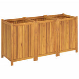 Garden Planter with Liner 150x50x75 cm Solid Wood Acacia - 45-Degree Angle