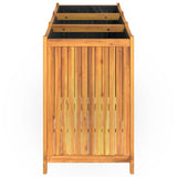 Garden Planter with Liner 150x50x75 cm Solid Wood Acacia - Rear View