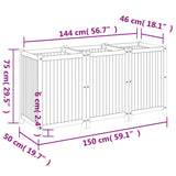 Garden Planter with Liner 150x50x75 cm Solid Wood Acacia - Extra Image
