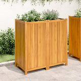 Garden Planter with Liner 100x50x100 cm Solid Wood Acacia - Side View
