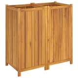 Garden Planter with Liner 100x50x100 cm Solid Wood Acacia - 45-Degree Angle