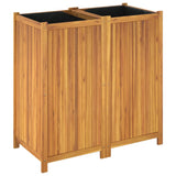 Garden Planter with Liner 100x50x100 cm Solid Wood Acacia - Close-Up Angle