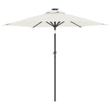 Garden Parasol with Steel Pole White 225x225x212 cm - 45-Degree Angle