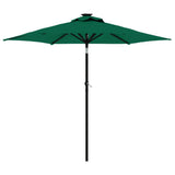 Garden Parasol with Steel Pole Green 225x225x212 cm - Front View