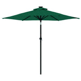 Garden Parasol with Steel Pole Green 225x225x212 cm - Top-Down View