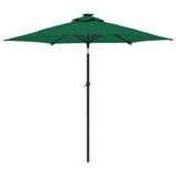 Garden Parasol with Steel Pole Green 225x225x212 cm - 45-Degree Angle