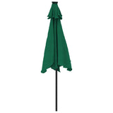 Garden Parasol with Steel Pole Green 225x225x212 cm - Rear View