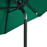 Garden Parasol with Steel Pole Green 225x225x212 cm - Close-Up Angle