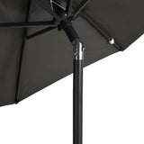 Garden Parasol with Steel Pole Anthracite 225x225x212 cm - Close-Up Angle