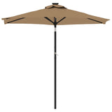Garden Parasol with Steel Pole Taupe 225x225x212 cm - Side View