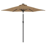 Garden Parasol with Steel Pole Taupe 225x225x212 cm - Top-Down View